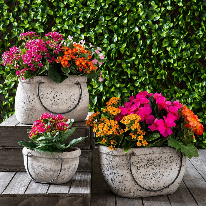 9" Silk Mini Kalanchoe Flower Bush -Rose (Pack of 12) - FBK383-RO