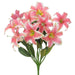 22" Silk Tiger Lily Flower Bush -Beauty/White (pack of 6) - FBL076-BT/WH