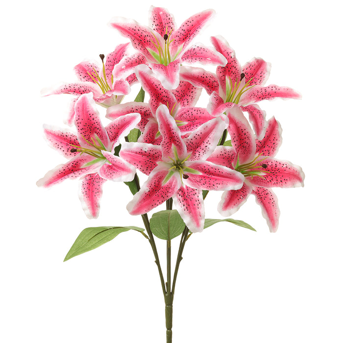 20" Silk Rubrum Lily Flower Bush -Pink/Rubrum (pack of 12) - FBL138-PK/RB