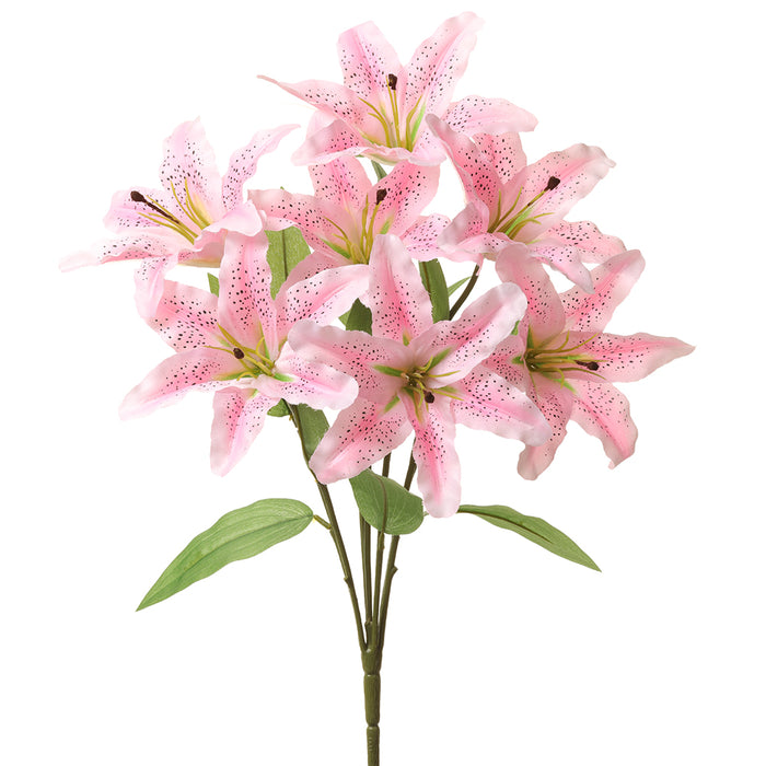 20" Silk Rubrum Lily Flower Bush -Pink (pack of 12) - FBL138-PK