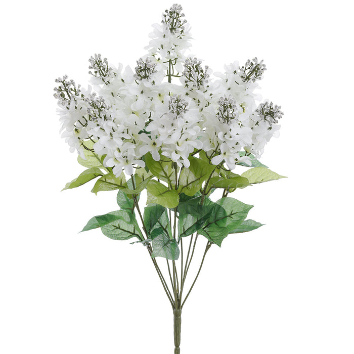 20.5" Lilac Silk Flower Bush -White (Pack of 12) - FBL178-WH