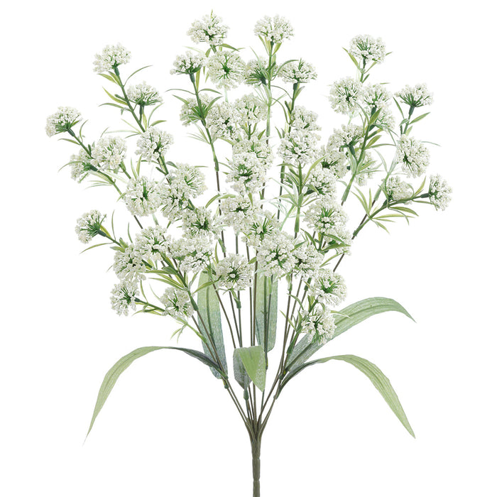 21" Lantana Silk Flower Bush -White (Pack of 12) - FBL348-WH