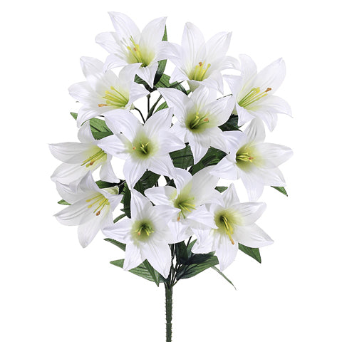 white silk easter lilies 21" Silk Easter Lily Flower Bush -White (Pack of 12)