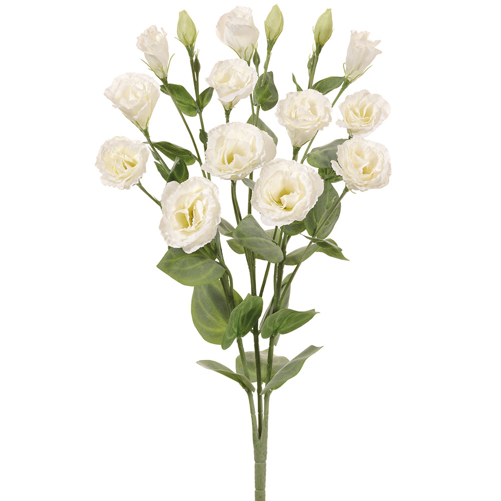 23" Silk Lisianthus Flower Bush Cream/White More Bush Varieties — Silks Are Forever