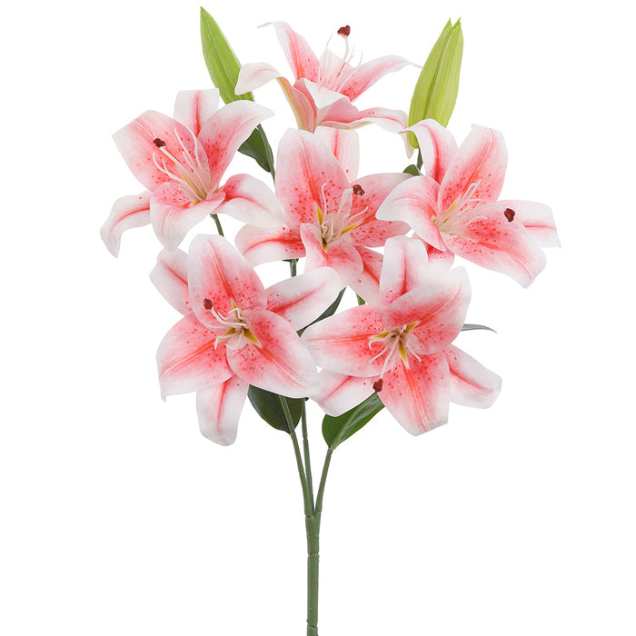 23" Lily Silk Flower Bush -Rubrum (pack of 6) - FBL546-RB