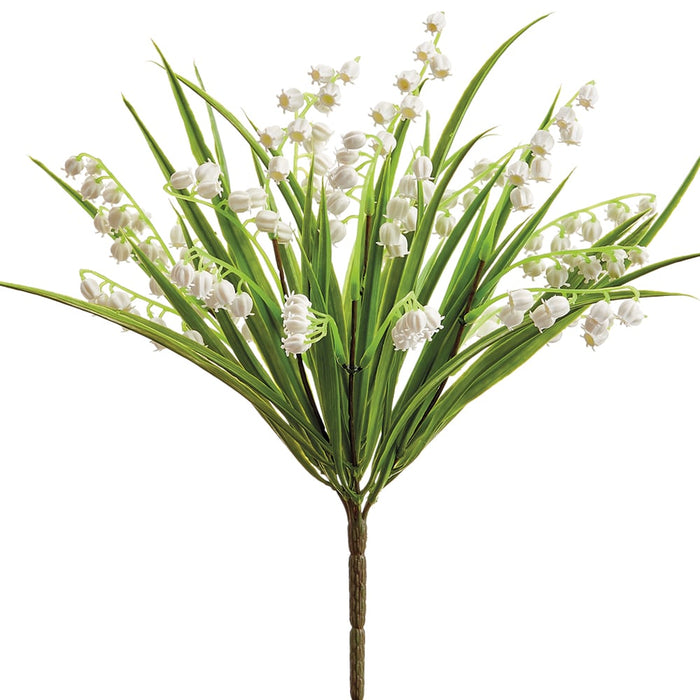 12" Lily Of The Valley Artificial Flower Bush -White (pack of 24) - FBL812-WH