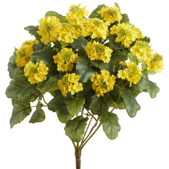 15" Lantana Silk Flower Bush -Yellow (Pack of 12) - FBL957-YE