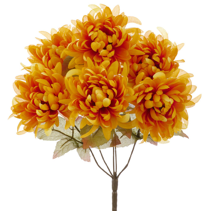16.5" Marigold Silk Flower Bush -Yellow/Gold (Pack of 6) - FBM006-YE/GO