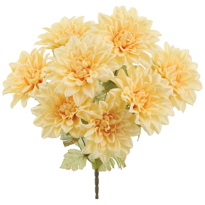 18.5" Dahlia Silk Flower Bush -Cream (Pack of 12) - FBM008-CR