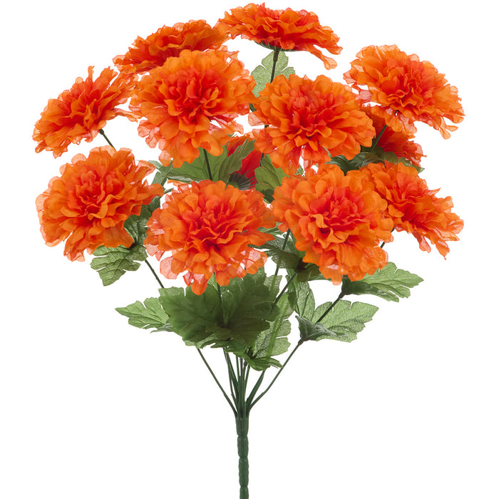 18.5" Marigold Silk Flower Bush -Orange (Pack of 12) - FBM113-OR