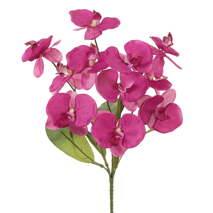 13.5" Silk Phalaenopsis Orchid Flower Bush -Purple (Pack of 24) - FBO389-PU