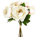 14" Real Touch Peony Silk Flower Stem Bundle -White (pack of 12) - FBP006-WH