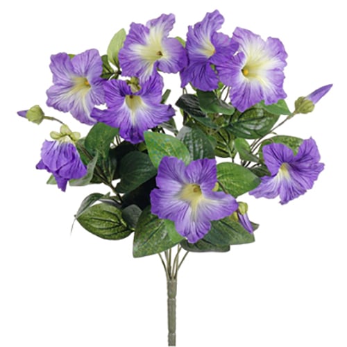 16" Silk Petunia Flower Bush -Purple (pack of 12) - FBP111-PU