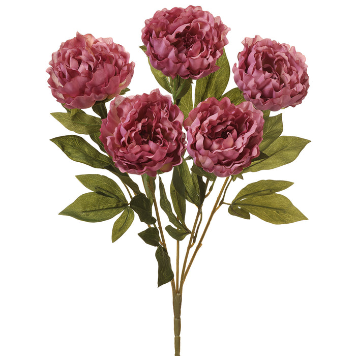 21" Peony Silk Flower Bush -Purple (pack of 12) - FBP125-PU