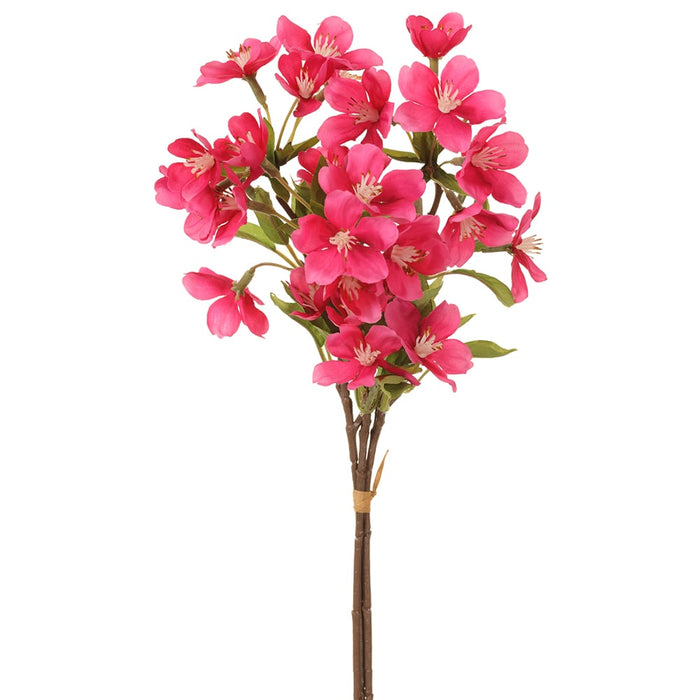 13" Silk Pear Blossom Flower Stem Bundle -Fuchsia (pack of 8) - FBP177-FU
