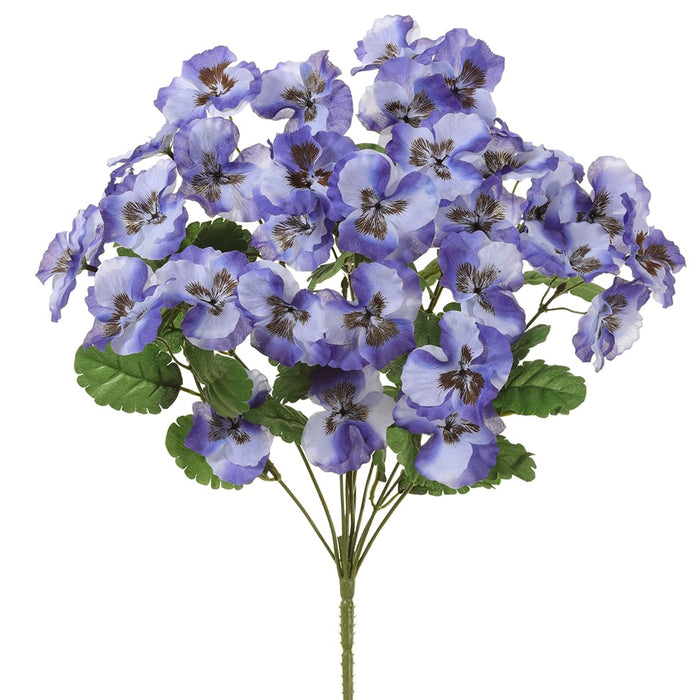 18" Silk Pansy Flower Bush -Blue (pack of 12) - FBP187-BL