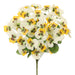18" Silk Pansy Flower Bush -White/Yellow (pack of 12) - FBP187-WH/YE
