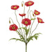 15" Silk Poppy Flower Bush -Red (pack of 12) - FBP279-RE