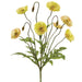15" Silk Poppy Flower Bush -Yellow (pack of 12) - FBP279-YE