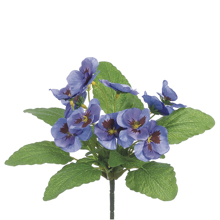 10" Silk Pansy Flower Bush -Blue (pack of 36) - FBP310-BL