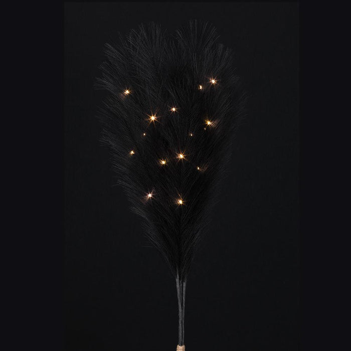 27.5" Artificial Pampas Grass Stem Bundle, Battery LED Pre-Lit -Black (Pack of 12) - FBP776-BK
