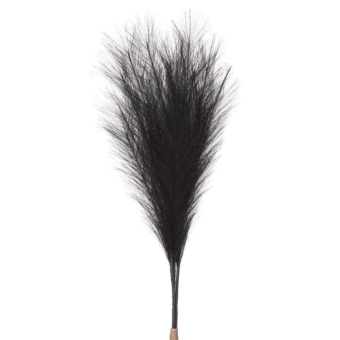 27.5" Artificial Pampas Grass Stem Bundle, Battery LED Pre-Lit -Black (Pack of 12) - FBP776-BK