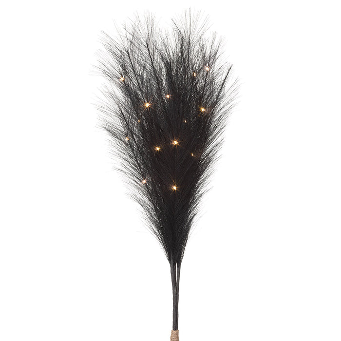 27.5" Artificial Pampas Grass Stem Bundle, Battery LED Pre-Lit -Black (Pack of 12) - FBP776-BK