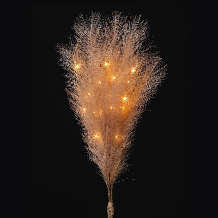 27.5" Artificial Pampas Grass Stem Bundle, Battery LED Pre-Lit -Blush (Pack of 12) - FBP778-BS