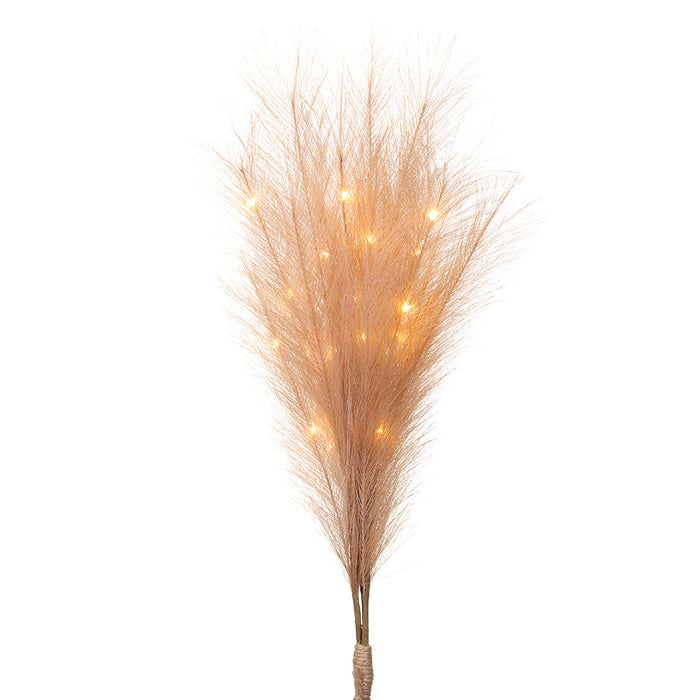 27.5" Artificial Pampas Grass Stem Bundle, Battery LED Pre-Lit -Blush (Pack of 12) - FBP778-BS