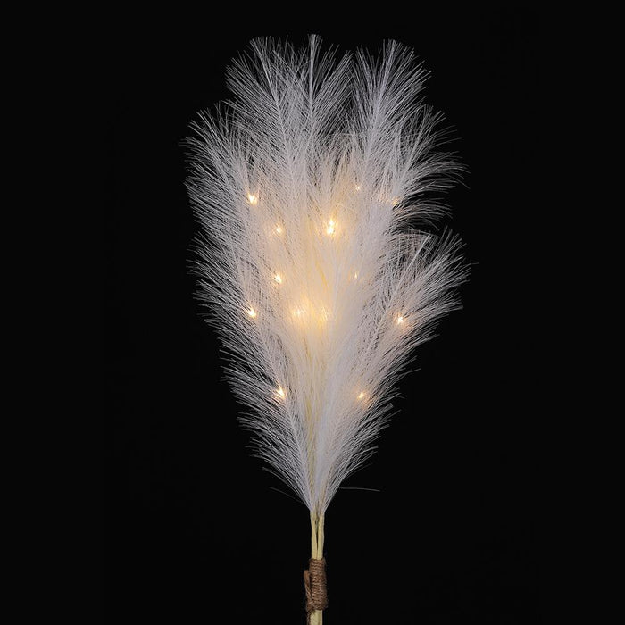 27.5" Artificial Pampas Grass Stem Bundle, Battery LED Pre-Lit -Cream (Pack of 12) - FBP778-CR