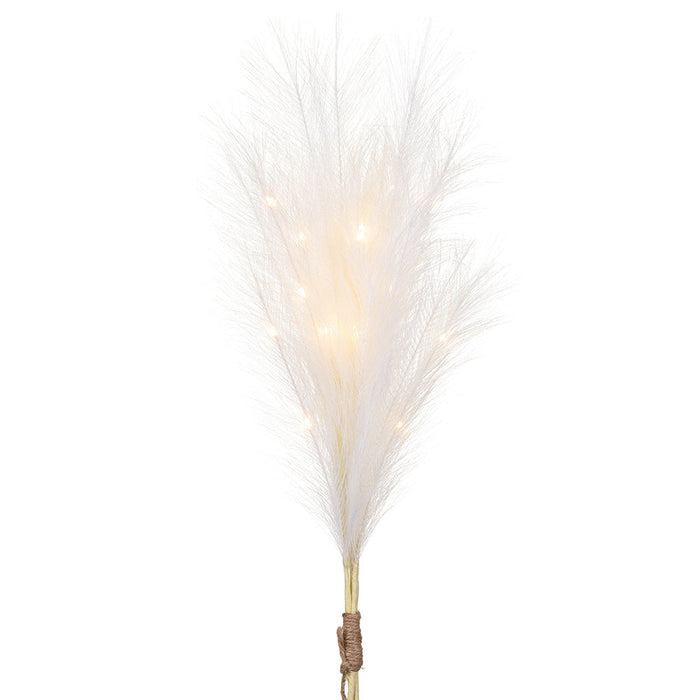 27.5" Artificial Pampas Grass Stem Bundle, Battery LED Pre-Lit -Cream (Pack of 12) - FBP778-CR