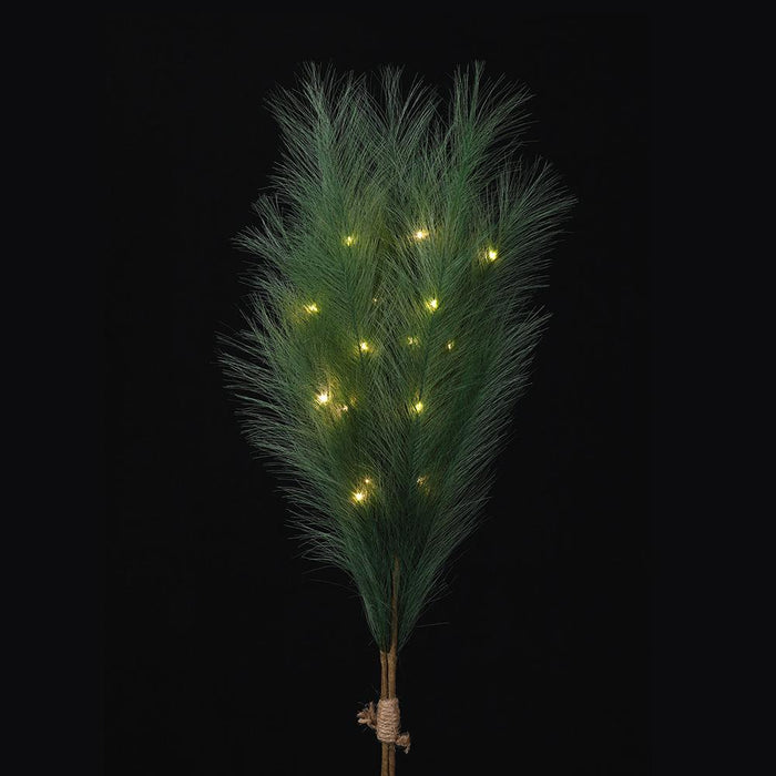 27.5" Artificial Pampas Grass Stem Bundle, Battery LED Pre-Lit -Green (Pack of 12) - FBP778-GR