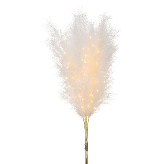 58" Artificial Pampas Grass Stem Bundle, Battery LED Pre-Lit -Cream (Pack of 2) - FBP780-CR