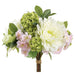 14" Peony & Cherry Blossom Silk Flower Bouquet -Cream/Pink (Pack of 4) - FBP788-CR/PK