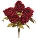 18" Peony Silk Flower Bush -Burgundy (pack of 8) - FBP794-BU