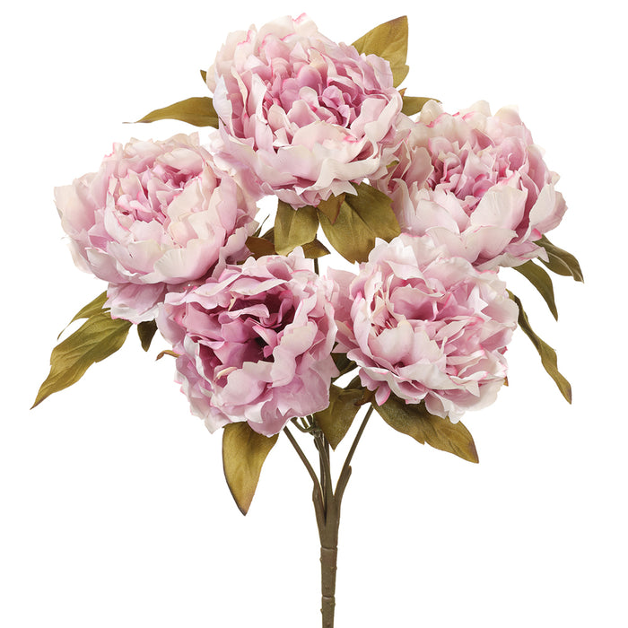 18" Peony Silk Flower Bush -Light Lavender (pack of 8) - FBP794-LV/LT