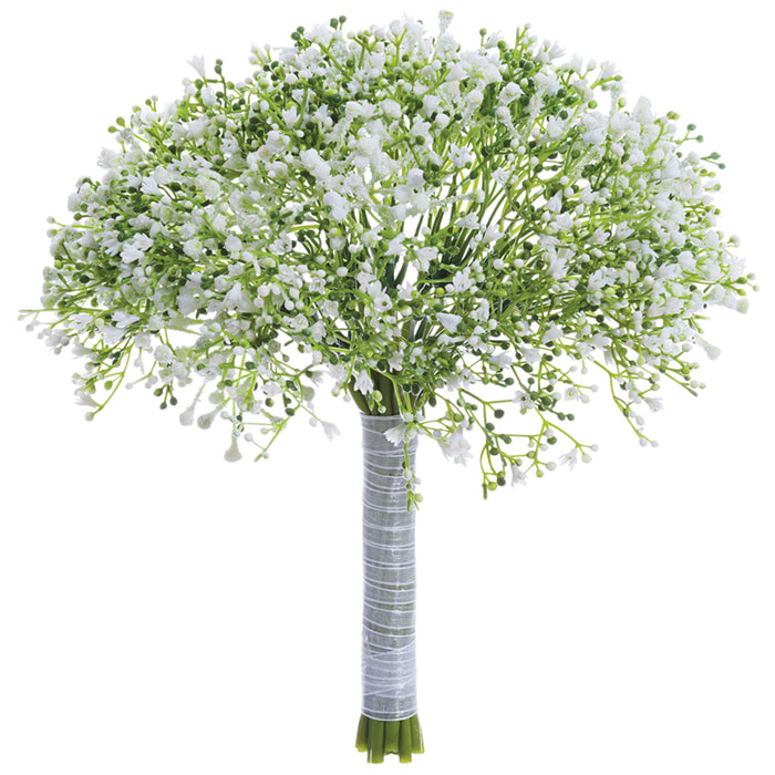 10" Gypsophila Baby's Breath Artificial Flower Bouquet -White (pack of 12) - FBQ005-WH