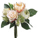 11" Peony, Rose & Lilac Silk Flower Bouquet -Peach/Cream (pack of 6) - FBQ043-PE/GR