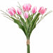 15" Tulip Flower & Grass Silk Flower Bouquet -Pink (Pack of 12) - FBQ052-PK