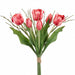 15" Tulip Flower & Grass Silk Flower Bouquet -Red (Pack of 12) - FBQ052-RE