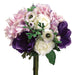 11" Hydrangea, Ranunculus & Anemone Silk Bouquet -Purple/Lavender (pack of 6) - FBQ063-PU/LV