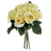 11" Rose Silk Flower Bouquet -Yellow (pack of 12) - FBQ100-YE