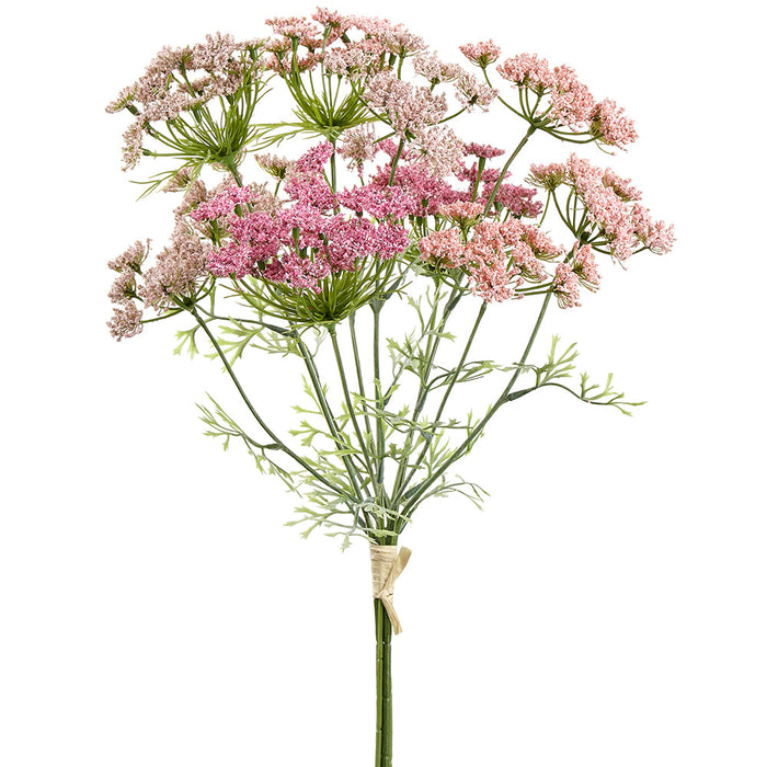 19.5" Queen Anne's Lace Artificial Flower Stem Bundle -2 Tone Pink (pack of 6) - FBQ131-PK/TT