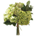 9" Hydrangea & Sedum Silk Flower Bouquet -2 Tone Green (pack of 6) - FBQ136-GR/TT