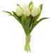 11.75" Real Touch Tulip Silk Flower Bouquet -White (pack of 12) - FBQ165-WH