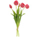 16.5" Real Touch Tulip Silk Flower Bouquet -Crimson (pack of 6) - FBQ168-CS