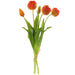 16.5" Real Touch Tulip Silk Flower Bouquet -Orange/Yellow (pack of 6) - FBQ168-OR/YE