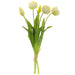 16.5" Real Touch Tulip Silk Flower Bouquet -White (pack of 6) - FBQ168-WH