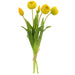 16.5" Real Touch Tulip Silk Flower Bouquet -Yellow/Green (pack of 6) - FBQ168-YE/GR