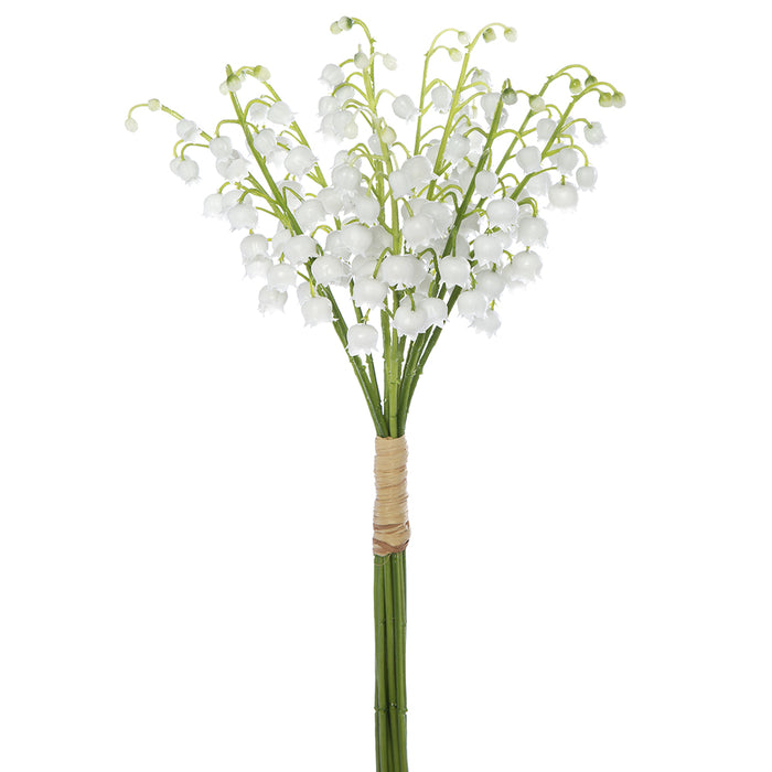 13.5" Lily Of The Valley Artificial Flower Stem Bundle -White (Pack of 12) - FBQ201-WH
